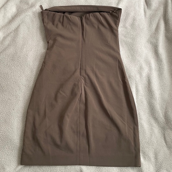 Zara Strapless Mini Dress Taupe/Light Brown - Picture 5 of 8
